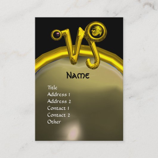 CAPRICORN ZODIAC SIGN JEWEL MONOGRAM VISITENKARTE (Vorderseite)