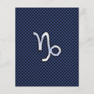 Capricorn Zodiac Sign Marine Stil mit blauen Kohle Flyer