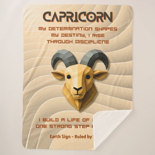 Capricorn Zodiac Sign Modern 3D Astrology Design Sherpadecke (Vorderseite)
