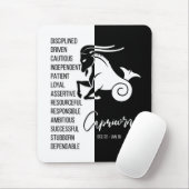 Capricorn Zodiac Sign Mousepad, Black & White Mousepad (Mit Mouse)