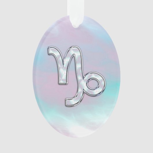 Capricorn Zodiac Sign on Mother Pearl Style Ornament (Vorderseite)