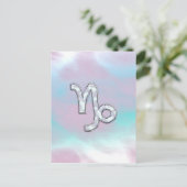 Capricorn Zodiac Sign on Mother Pearl Style Postkarte (Stehend Vorderseite)