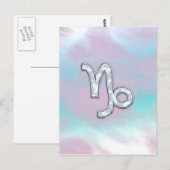 Capricorn Zodiac Sign on Mother Pearl Style Postkarte (Vorne/Hinten)