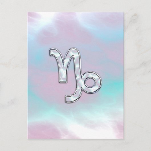 Capricorn Zodiac Sign on Mother Pearl Style Postkarte (Vorderseite)