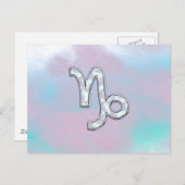 Capricorn Zodiac Sign on Mother Pearl Style Postkarte (Vorne/Hinten)