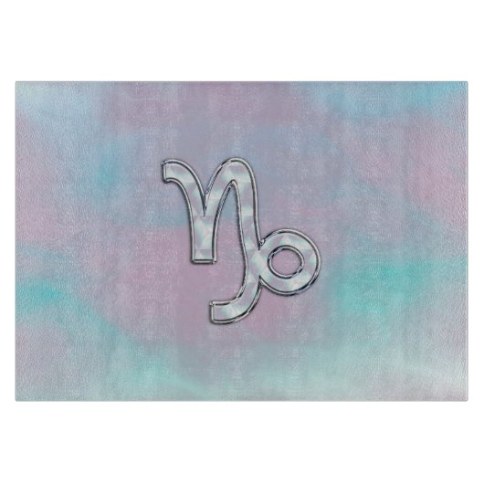 Capricorn Zodiac Sign on Mother Pearl Style Schneidebrett (Vorderseite)