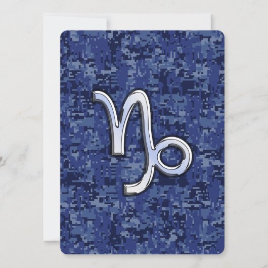 Capricorn Zodiac Sign on navy blue digital camo (Vorderseite)
