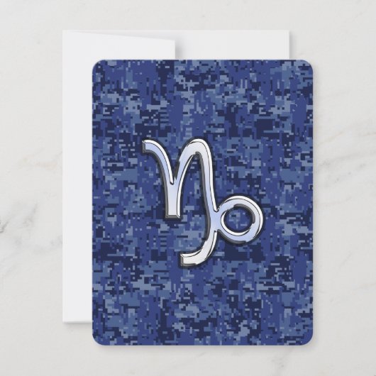 Capricorn Zodiac Sign on navy blue digital camo (Vorderseite)