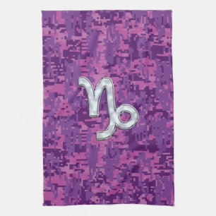 Capricorn Zodiac Sign Pink Digital Camouflage Geschirrtuch