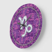 Capricorn Zodiac Sign Pink Digital Camouflage Große Wanduhr (Winkel)