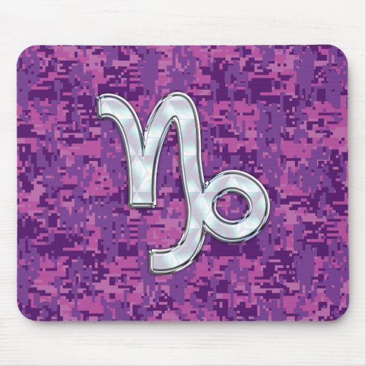Capricorn Zodiac Sign Pink Digital Camouflage Mousepad (Vorne)