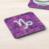 Capricorn Zodiac Sign Pink Digital Camouflage Untersetzer (Linke Seite)