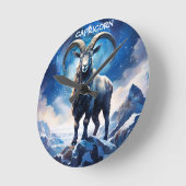 Capricorn Zodiac Sign Poster Runde Wanduhr (Winkel)