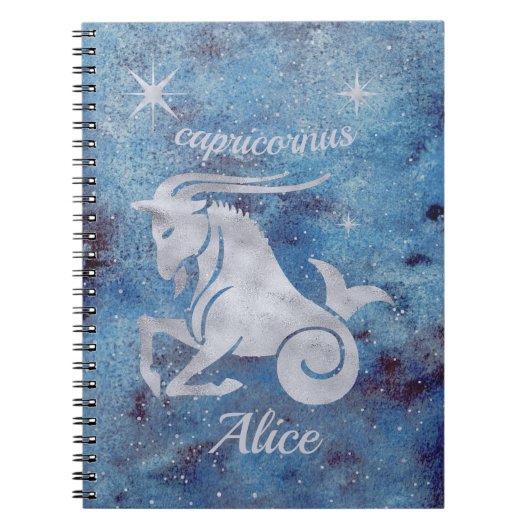 Capricorn Zodiac Sign Spiral Notebook Notizblock (Vorderseite)