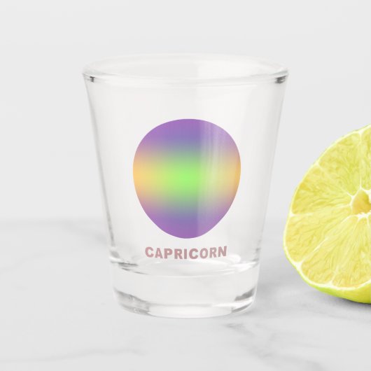 Capricorn Zodiac Sign Stilvolle Gradient Schnapsglas (Vorderseite)