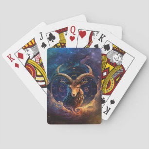 Capricorn Zodiac Sign Watercolor Design Spielkarten