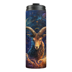 Capricorn Zodiac Sign Watercolor Design Thermosbecher