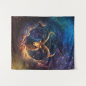 Capricorn Zodiac Sign Watercolor Design Wandteppich (Vorderseite (Horizontal))