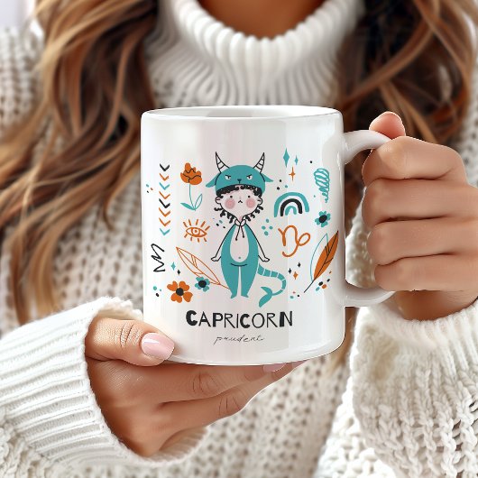 Capricorn Zodiac Signature Tasse, Niedlich Kaffeetasse