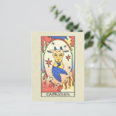 Capricorn Zodiac Signieren Abstrakte Kunst Vintag Postkarte (Stehend Vorderseite)