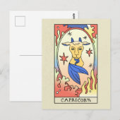 Capricorn Zodiac Signieren Abstrakte Kunst Vintag Postkarte (Vorne/Hinten)