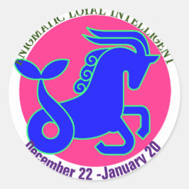 Capricorn Zodiac signiert Personalisierte Aufklebe Runder Aufkleber