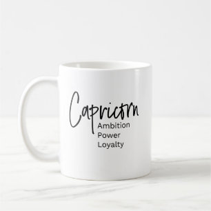 Capricorn zodiac signiert positive Eigenschaften Kaffeetasse
