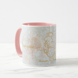 Capricorn Zodiac Star Sign Cosmic Monogram Glitzer Tasse