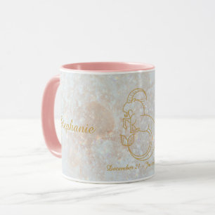 Capricorn Zodiac Star Sign Cosmic Monogram Glitzer Tasse