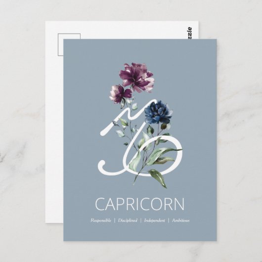 Capricorn Zodiac Star Sign Postkarte (Vorne/Hinten)