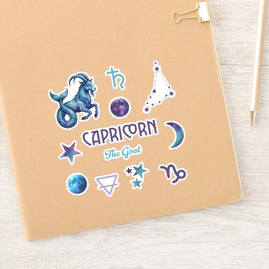 Capricorn Zodiac Sticker Collection (Notizbuch)