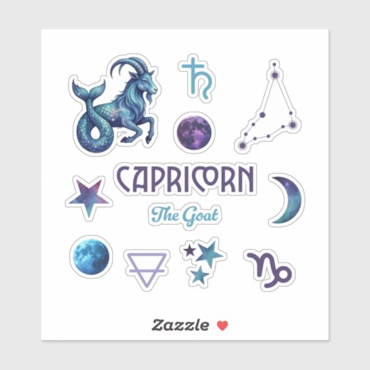 Capricorn Zodiac Sticker Collection (Blatt)