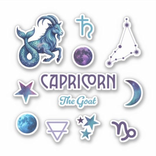 Capricorn Zodiac Sticker Collection (Vorderseite)