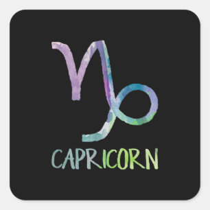 Capricorn Zodiac Symbol Astrologie Meeresziege Ges Quadratischer Aufkleber