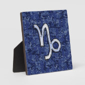 Capricorn Zodiac-Symbol auf Blue Digital-Camouflag Fotoplatte (Vorderseite)