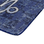 Capricorn Zodiac-Symbol auf Blue Digital-Camouflag Schneidebrett (Ecke)