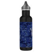 Capricorn Zodiac-Symbol auf Blue Digital-Camouflag Trinkflasche (Links)