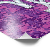 Capricorn Zodiac-Symbol auf der Fuchsia Digitalen  Fotodruck (Ecke)