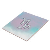 Capricorn Zodiac Symbol auf der Mutter der Perle D Fliese (Seite)