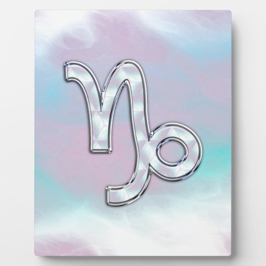 Capricorn Zodiac Symbol auf der Mutter der Perle D Fotoplatte (Vorderseite)