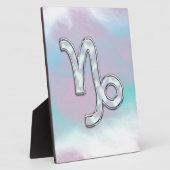 Capricorn Zodiac Symbol auf der Mutter der Perle D Fotoplatte (Seite)