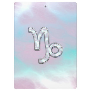 Capricorn Zodiac Symbol auf der Mutter von Pearl N Klemmbrett