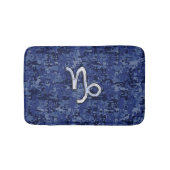 Capricorn Zodiac Symbol Blue Digital Camouflage Badematte (Vorderseite)