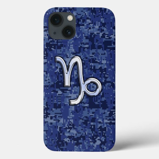 Capricorn Zodiac Symbol Blue Digital Camouflage Case-Mate iPhone Hülle (Rückseite)