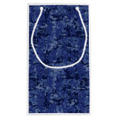 Capricorn Zodiac Symbol Blue Digital Camouflage Kleine Geschenktüte (Rückseite)
