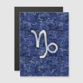 Capricorn Zodiac Symbol Blue Digital Camouflage Magnetkarte (Vorne/Hinten)