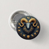 Capricorn-Zodiac-Symbol Button (Vorne & Hinten)