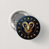 Capricorn-Zodiac-Symbol Button (Vorne & Hinten)