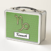 Capricorn Zodiac Symbol Element von K Yoncich Metall Brotdose (Vorderseite)