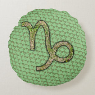 Capricorn Zodiac Symbol Element von K Yoncich Rundes Kissen